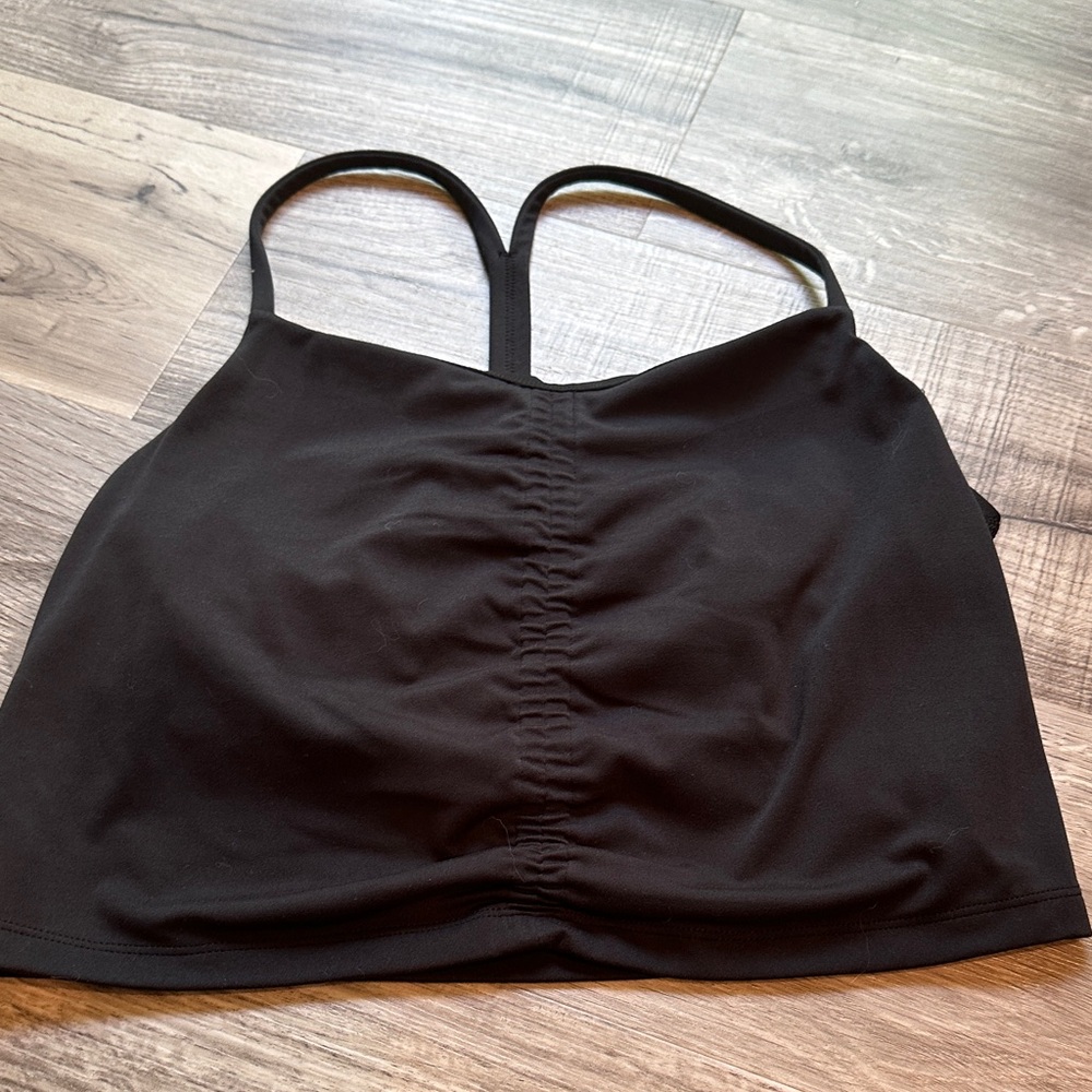 all in motion Black Ruched Crop Top